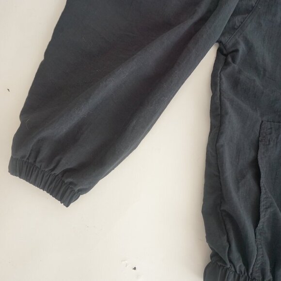 Vintage '90S Asics Black Purple Nylon Hooded Pullover Windbreaker Jacket Large - Picture 8 of 10